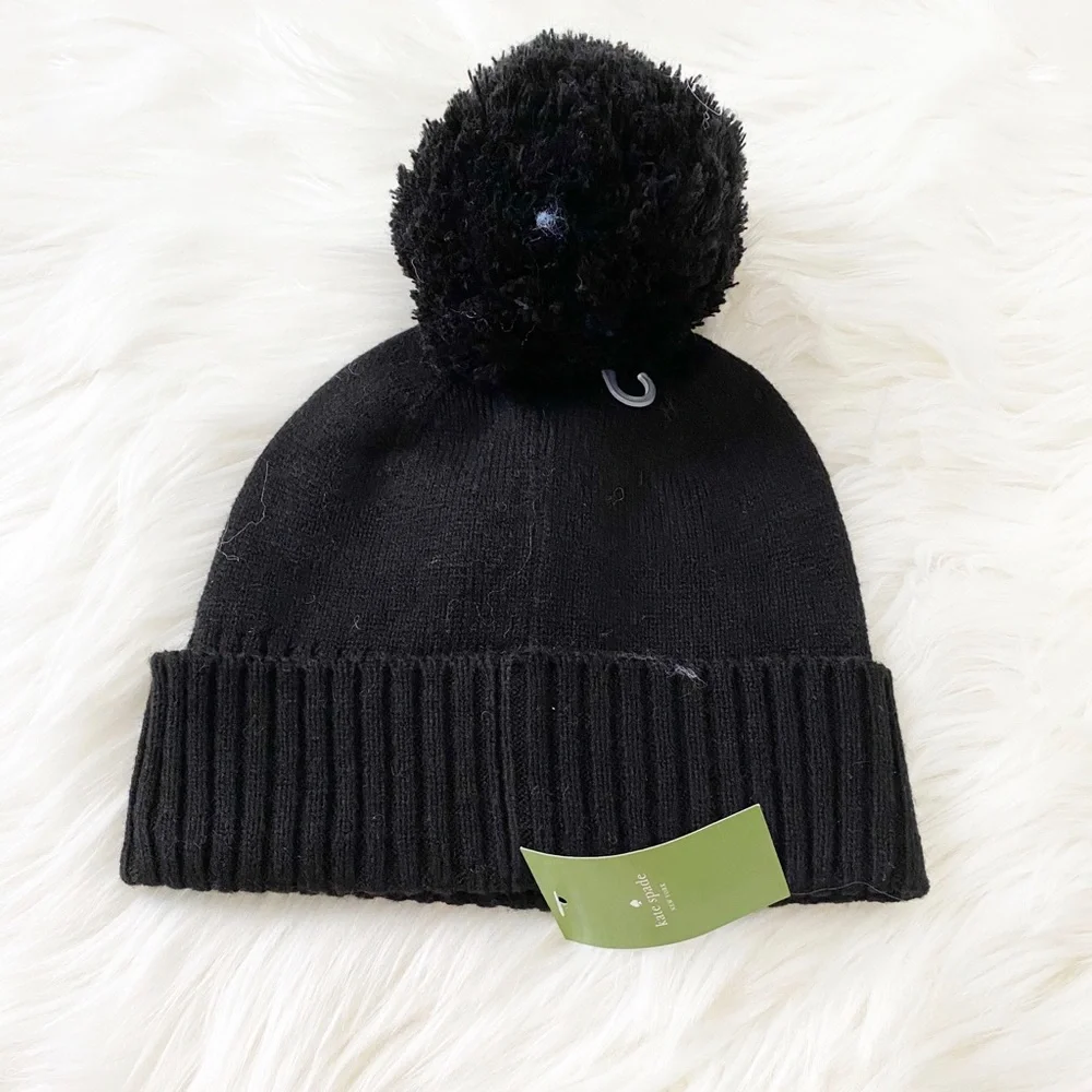 NWT Kate Spade Have A Nice Day Pom Pom Beanie